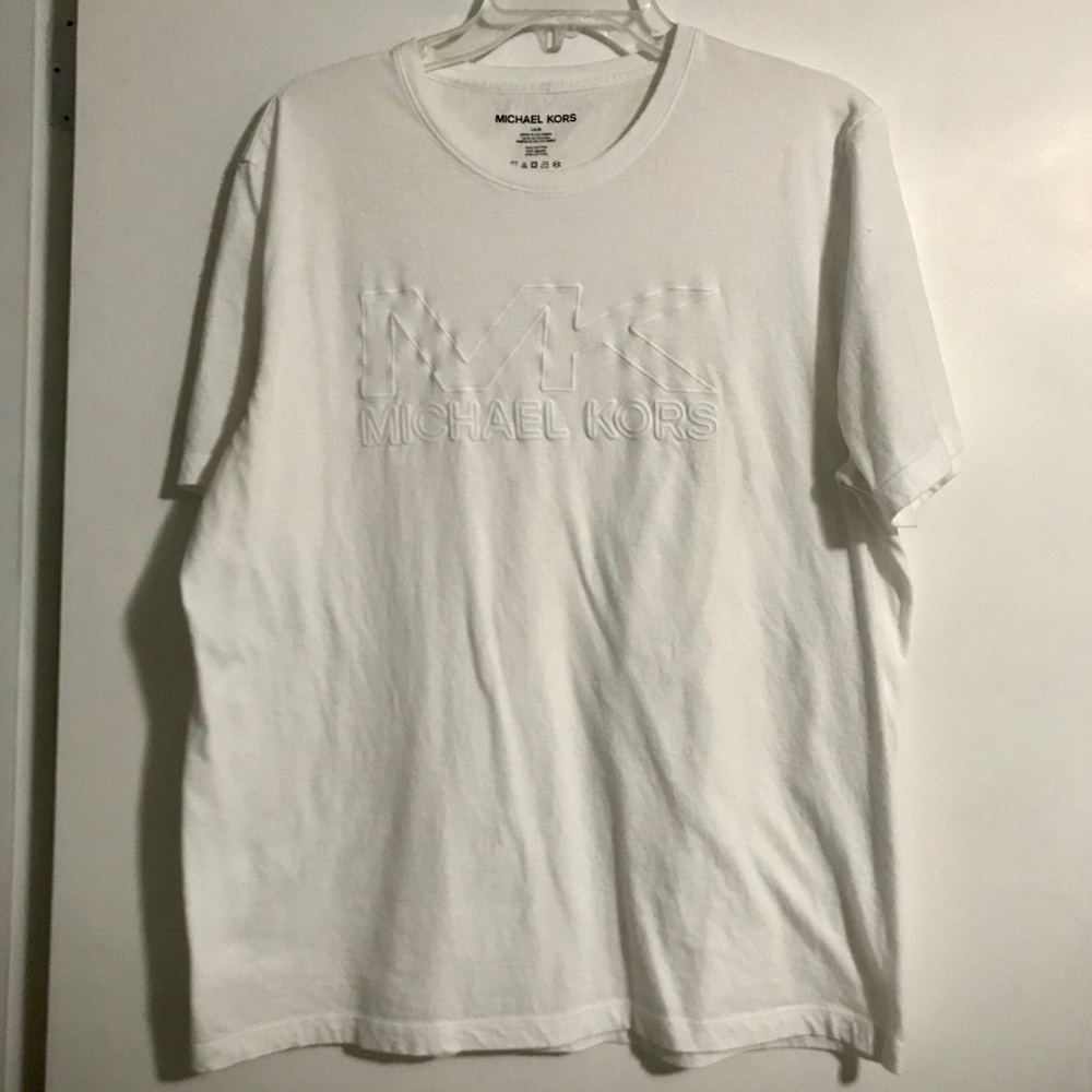 White Short Sleeve MK Michael Kors Logo Tee Shirt